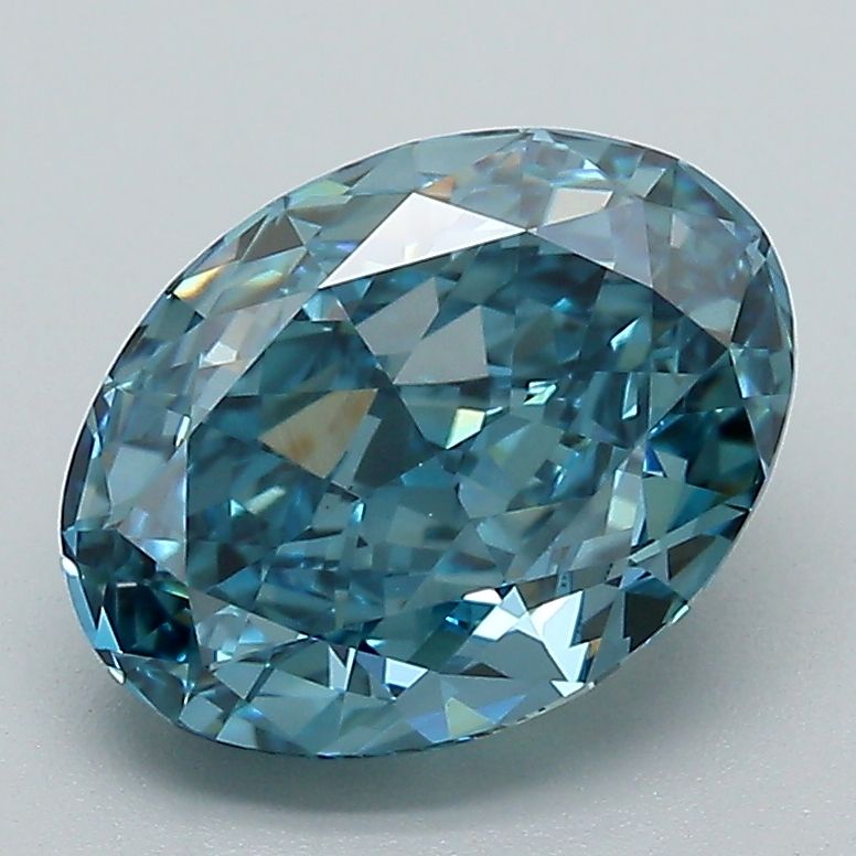 2.67 Carat Oval Lab Diamond with  Cut Diamond in 14KT  view 1
