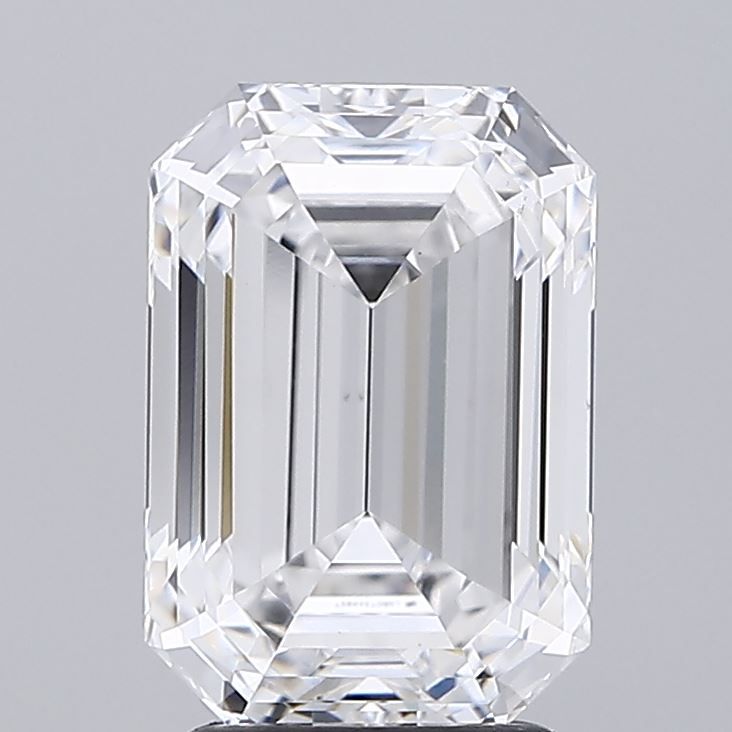 2.91 Carat Emerald Lab Diamond with  Cut Diamond in 14KT  view 1
