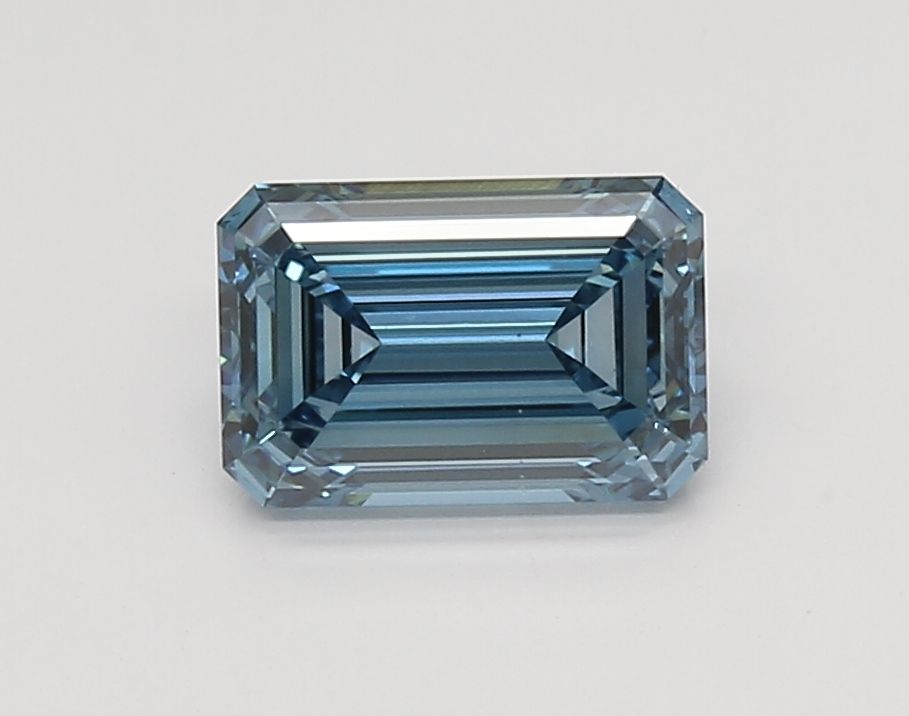 1.6 Carat Emerald Lab Diamond with  Cut Diamond in 14KT  view 1
