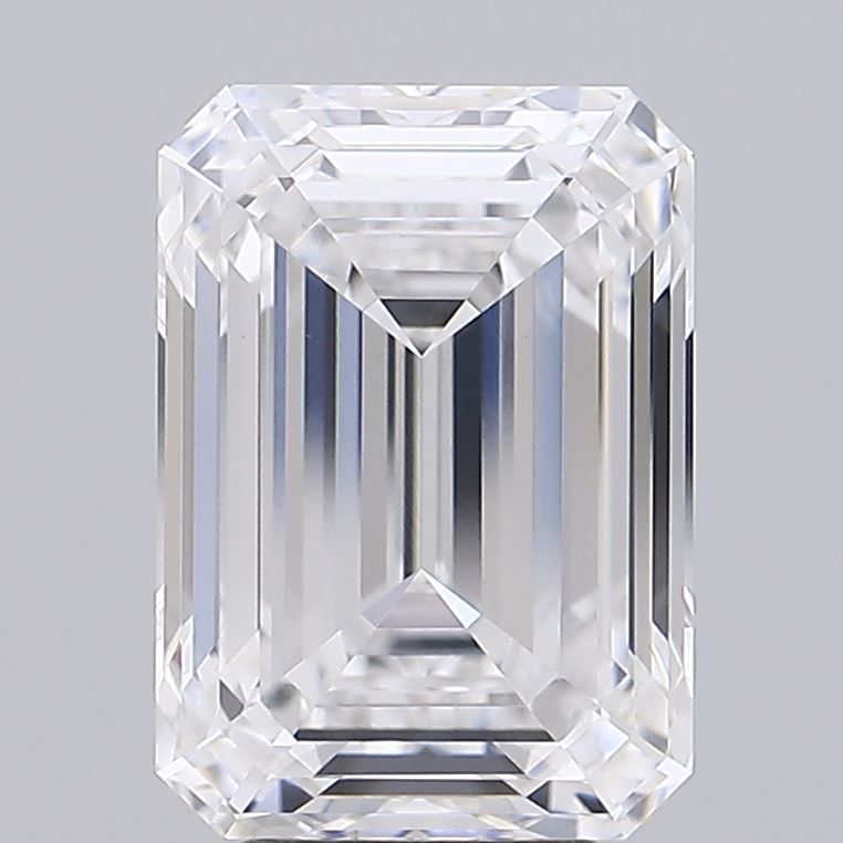 5.78 Carat Emerald Lab Diamond with  Cut Diamond in 14KT  view 1
