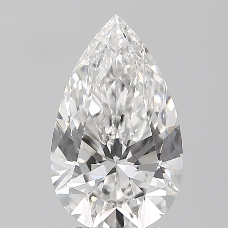 3.03 Carat Pear Lab Diamond with  Cut Diamond in 14KT  view 1
