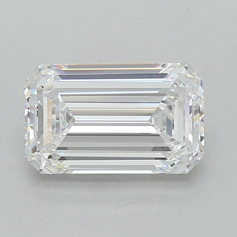 3.0 Carat Emerald Lab Diamond with  Cut Diamond in 14KT  view 1
