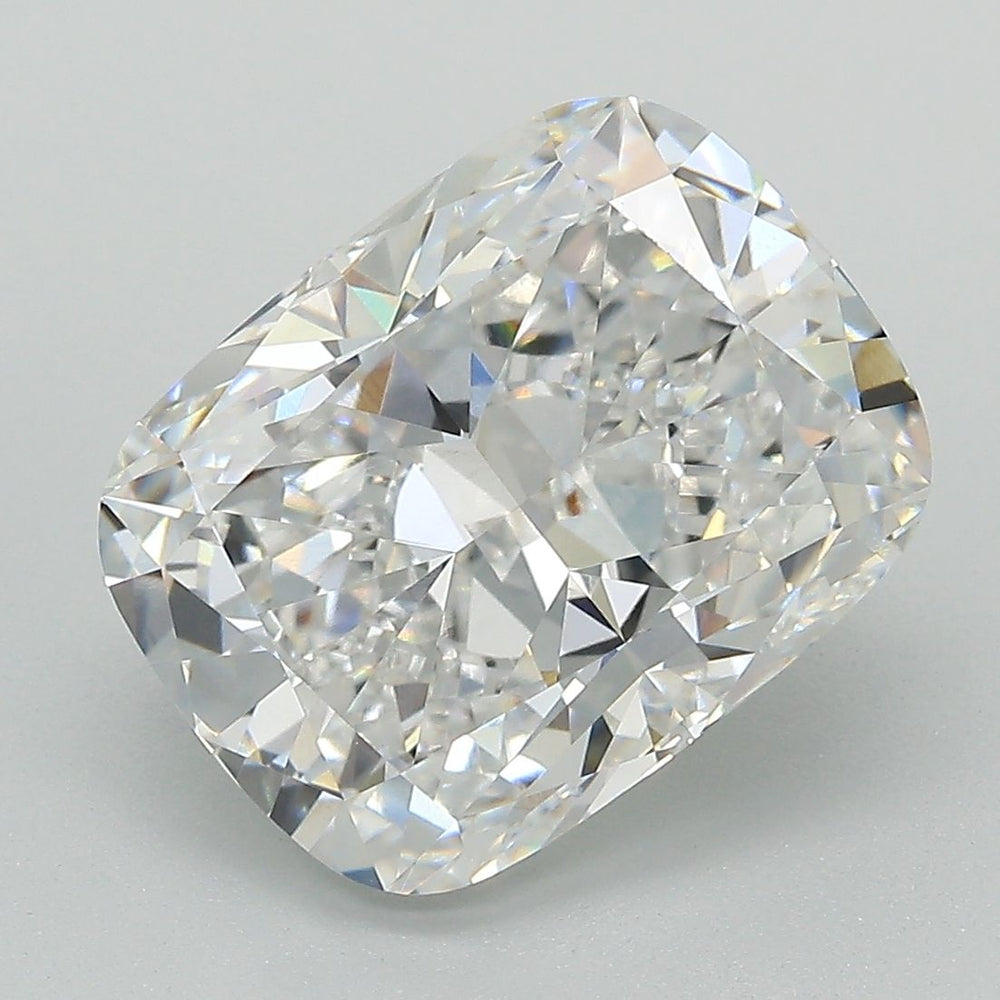 6.09 Carat Cushion Lab Diamond with  Cut Diamond in 14KT  view 1
