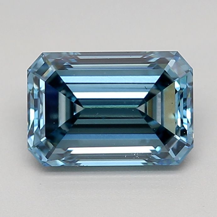 1.1 Carat Emerald Lab Diamond with  Cut Diamond in 14KT  view 1
