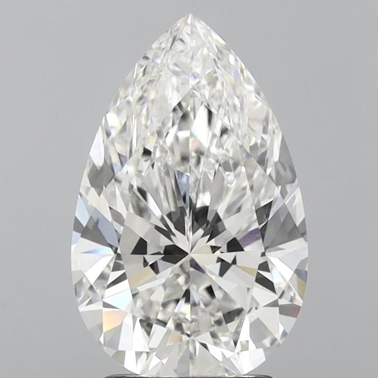 3.17 Carat Pear Lab Diamond with  Cut Diamond in 14KT  view 1
