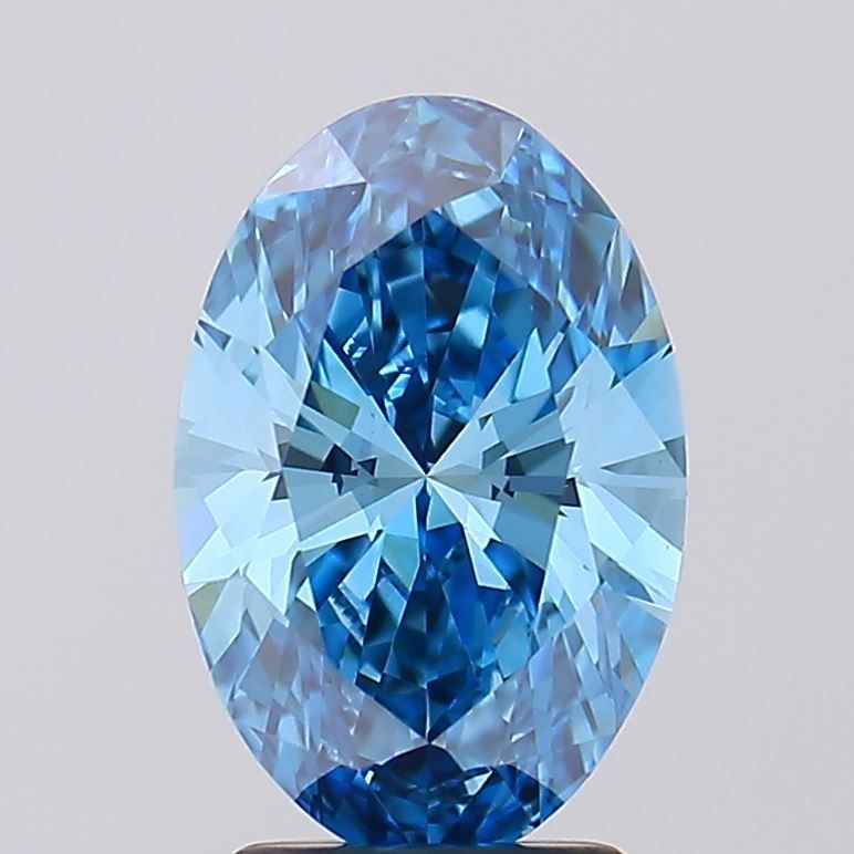 2.64 Carat Oval Lab Diamond with  Cut Diamond in 14KT  view 1
