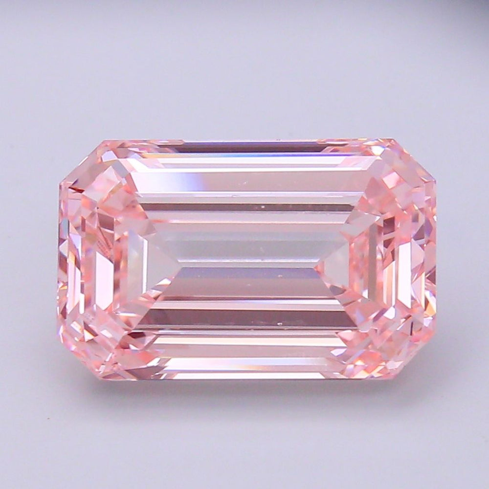 10.04 Carat Emerald Lab Diamond with  Cut Diamond in 14KT  view 1
