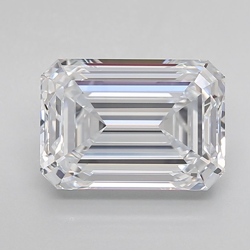 3.7 Carat Emerald Lab Diamond with  Cut Diamond in 14KT  view 1
