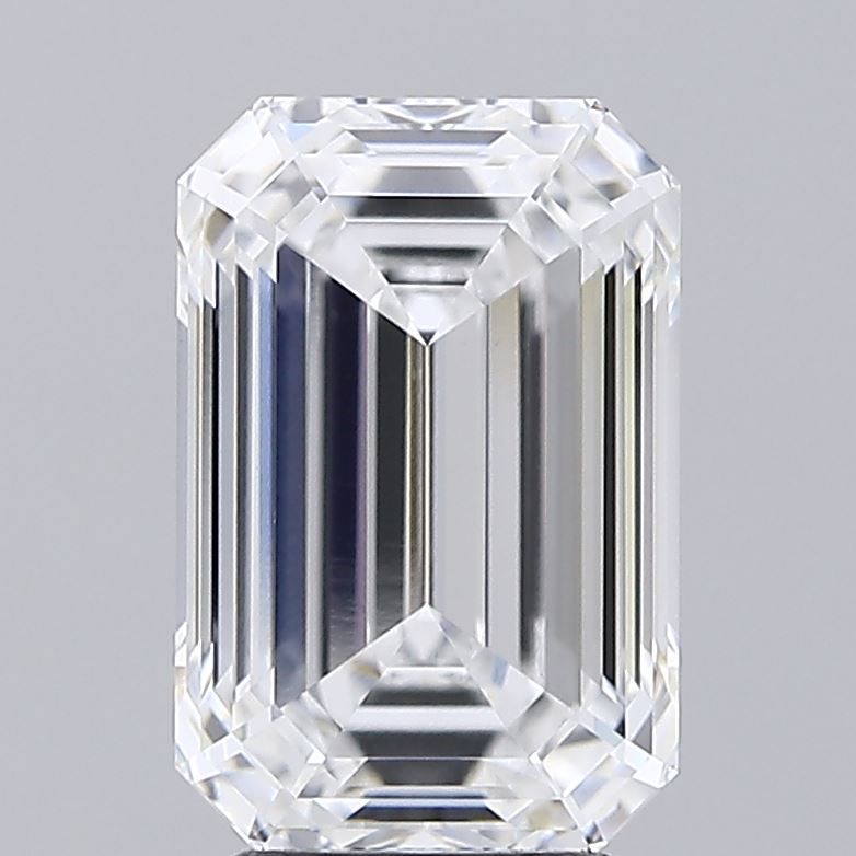 4.51 Carat Emerald Lab Diamond with  Cut Diamond in 14KT  view 1
