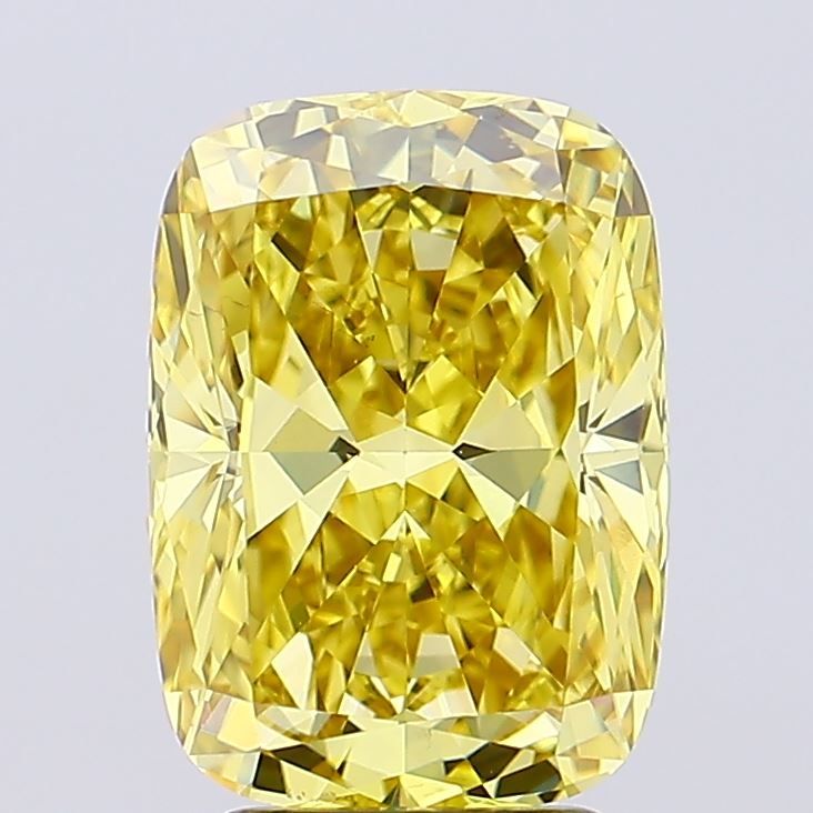 3.73 Carat Cushion Lab Diamond with  Cut Diamond in 14KT  view 1
