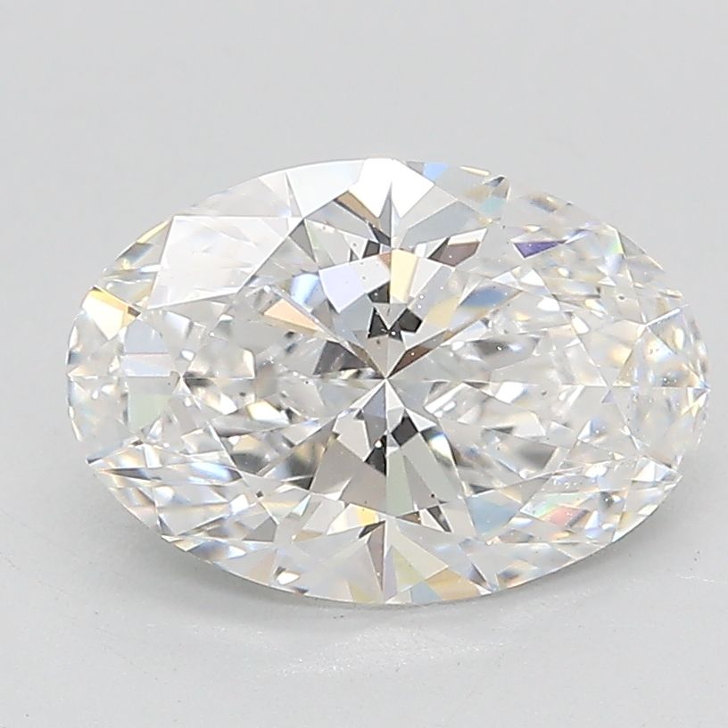 2.26 Carat Oval Lab Diamond with  Cut Diamond in 14KT  view 1
