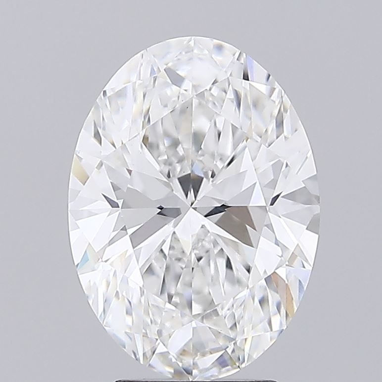 3.51 Carat Oval Lab Diamond with  Cut Diamond in 14KT  view 1
