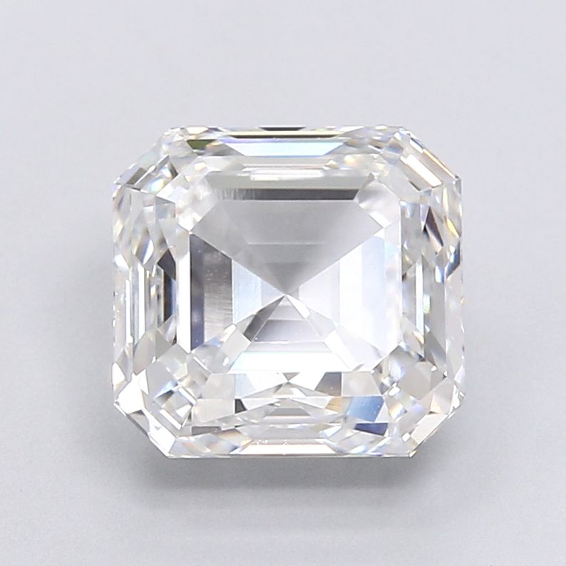 6.04 Carat Asscher Lab Diamond with  Cut Diamond in 14KT  view 1
