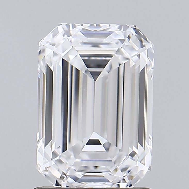 1.52 Carat Emerald Lab Diamond with  Cut Diamond in 14KT  view 1
