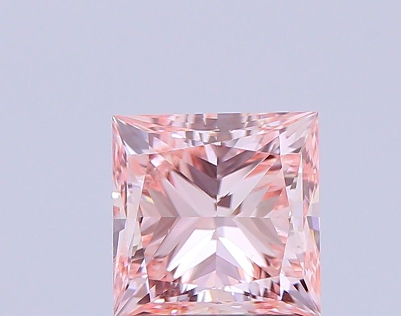 1.52 Carat Princess Lab Diamond with  Cut Diamond in 14KT  view 1

