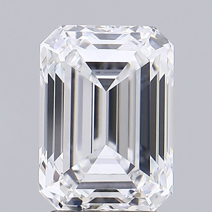 2.54 Carat Emerald Lab Diamond with  Cut Diamond in 14KT  view 1
