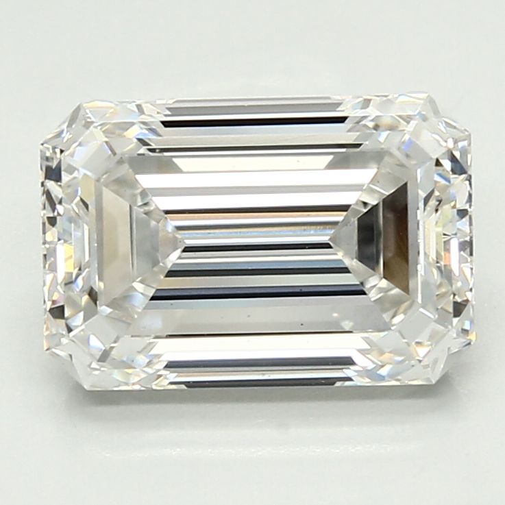 3.38 Carat Emerald Lab Diamond with  Cut Diamond in 14KT  view 1
