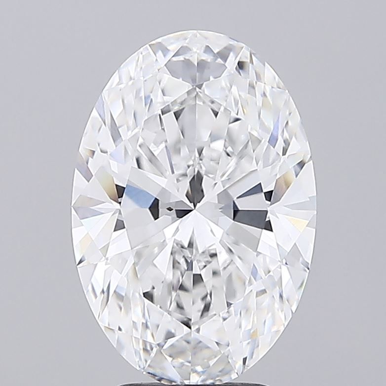 3.73 Carat Oval Lab Diamond with  Cut Diamond in 14KT  view 1
