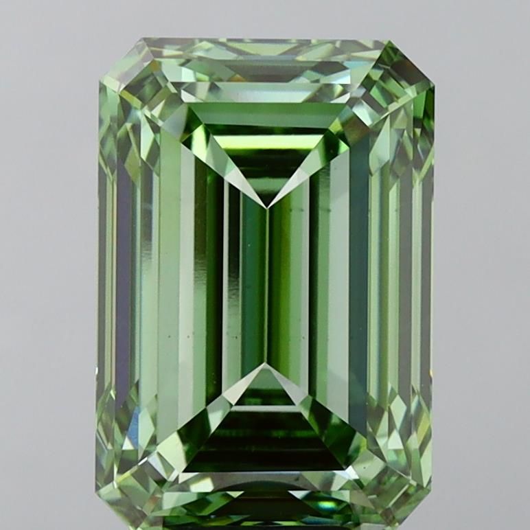 10.83 Carat Emerald Lab Diamond with  Cut Diamond in 14KT  view 1
