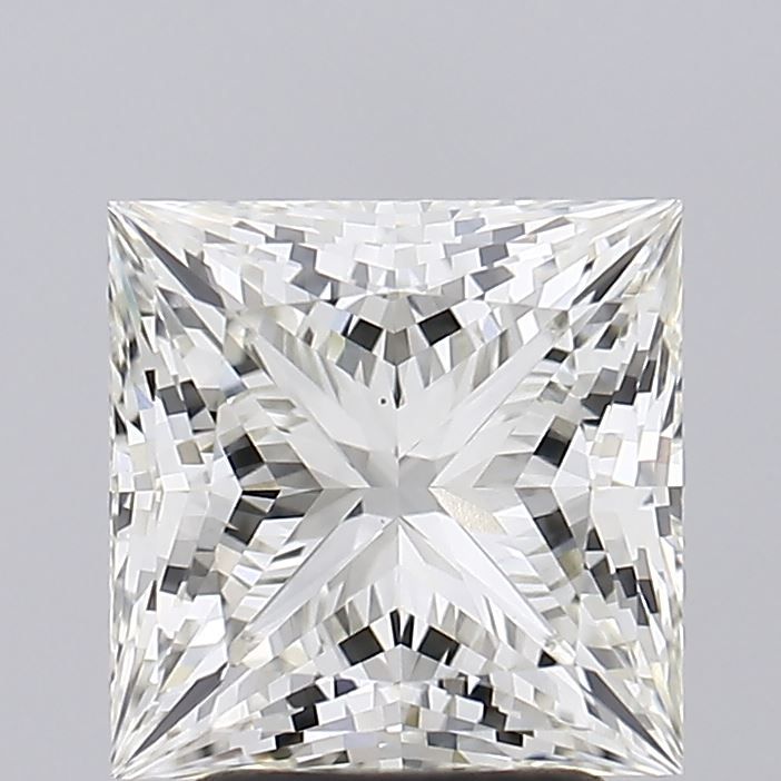 3.36 Carat Princess Lab Diamond with  Cut Diamond in 14KT  view 1
