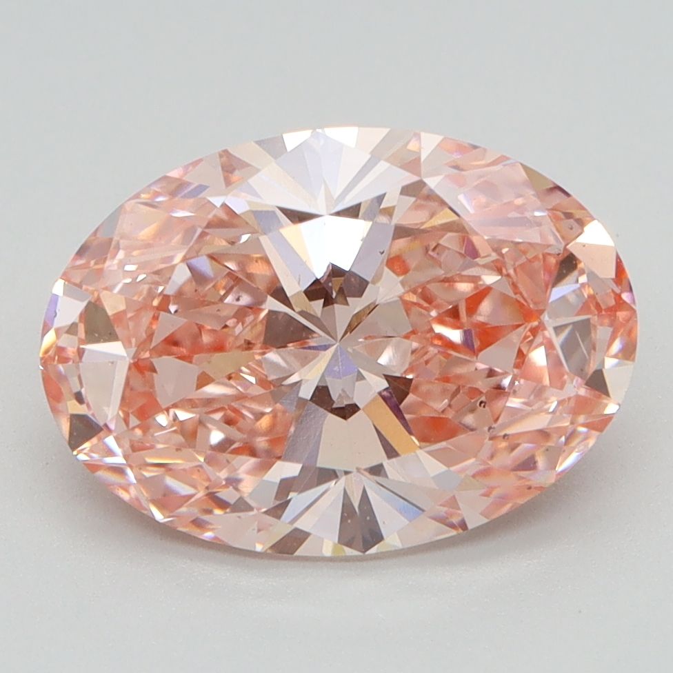 3.01 Carat Oval Lab Diamond with  Cut Diamond in 14KT  view 1
