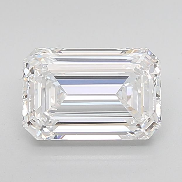 3.0 Carat Emerald Lab Diamond with  Cut Diamond in 14KT  view 1
