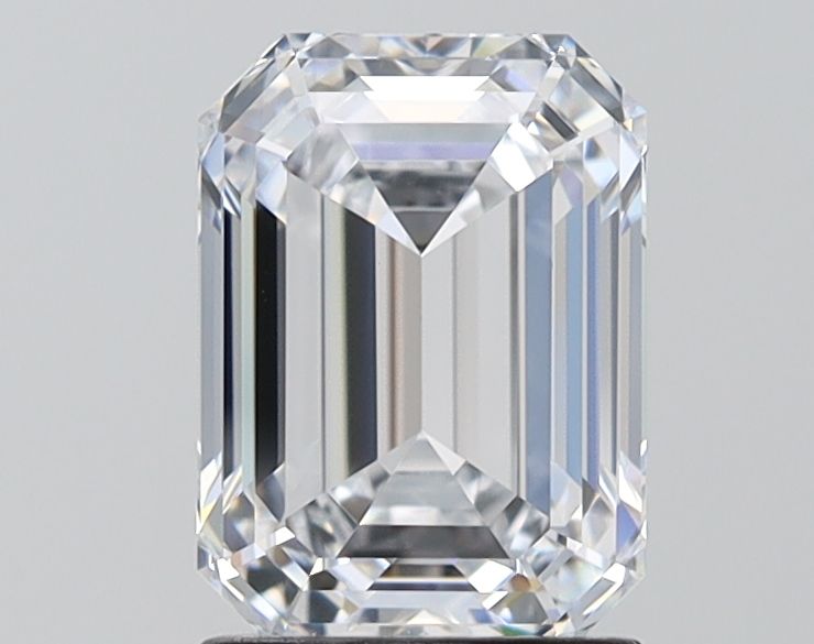 1.95 Carat Emerald Lab Diamond with  Cut Diamond in 14KT  view 1
