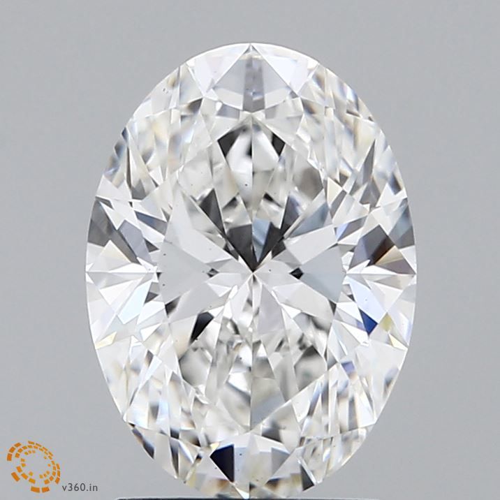2.04 Carat Oval Lab Diamond with  Cut Diamond in 14KT  view 1
