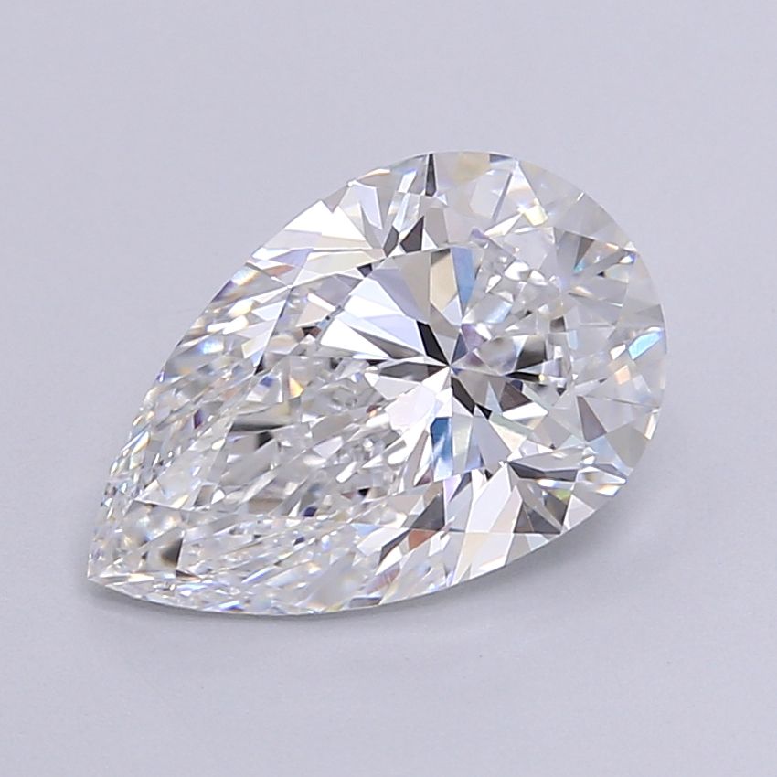 2.91 Carat Pear Lab Diamond with  Cut Diamond in 14KT  view 1
