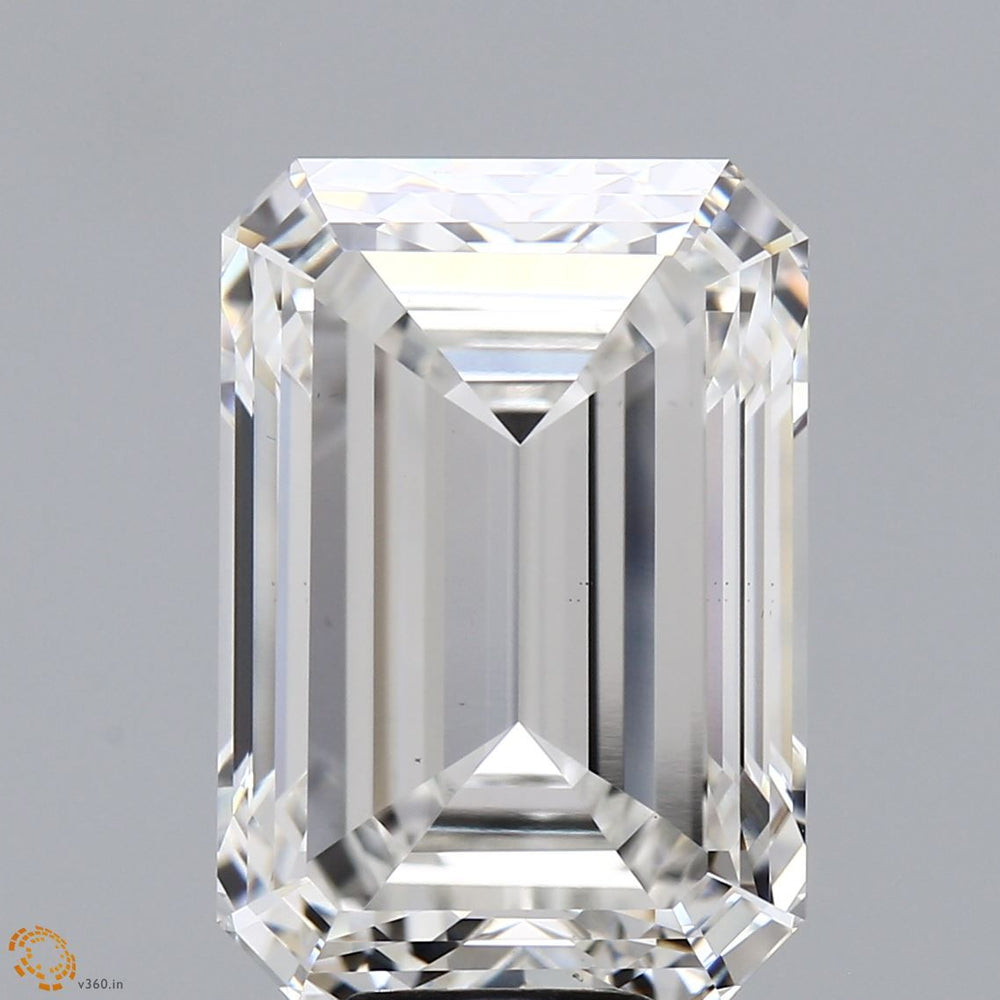11.04 Carat Emerald Lab Diamond with  Cut Diamond in 14KT  view 1
