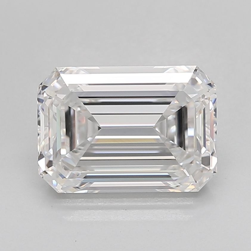 3.33 Carat Emerald Lab Diamond with  Cut Diamond in 14KT  view 1

