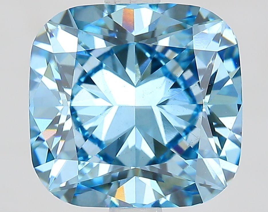 3.23 Carat Cushion Lab Diamond with  Cut Diamond in 14KT  view 1
