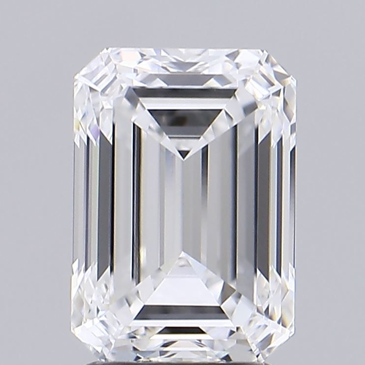 2.64 Carat Emerald Lab Diamond with  Cut Diamond in 14KT  view 1
