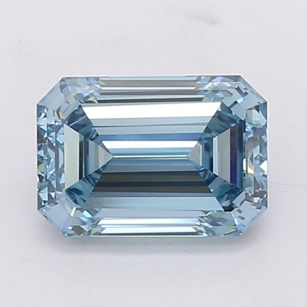 2.1 Carat Emerald Lab Diamond with  Cut Diamond in 14KT  view 1
