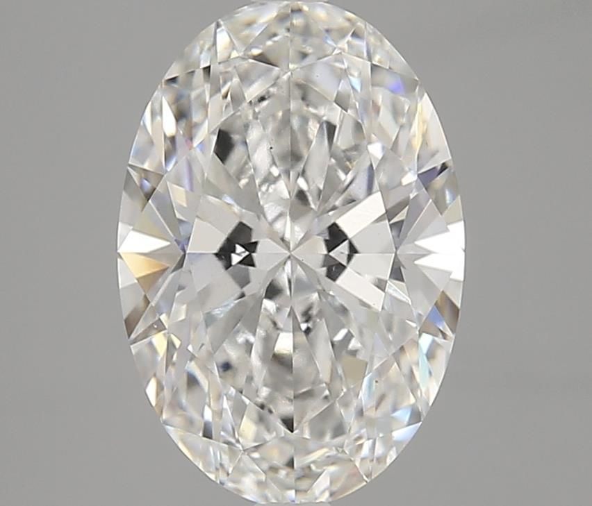 3.15 Carat Oval Lab Diamond with  Cut Diamond in 14KT  view 1
