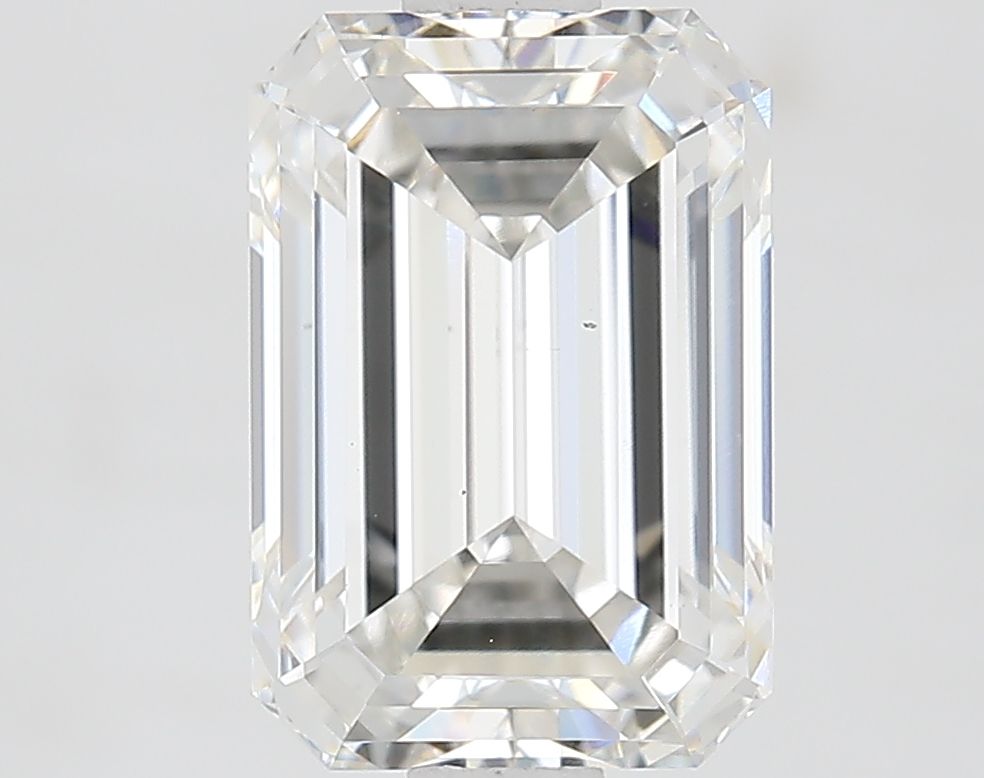 2.0 Carat Emerald Lab Diamond with  Cut Diamond in 14KT  view 1
