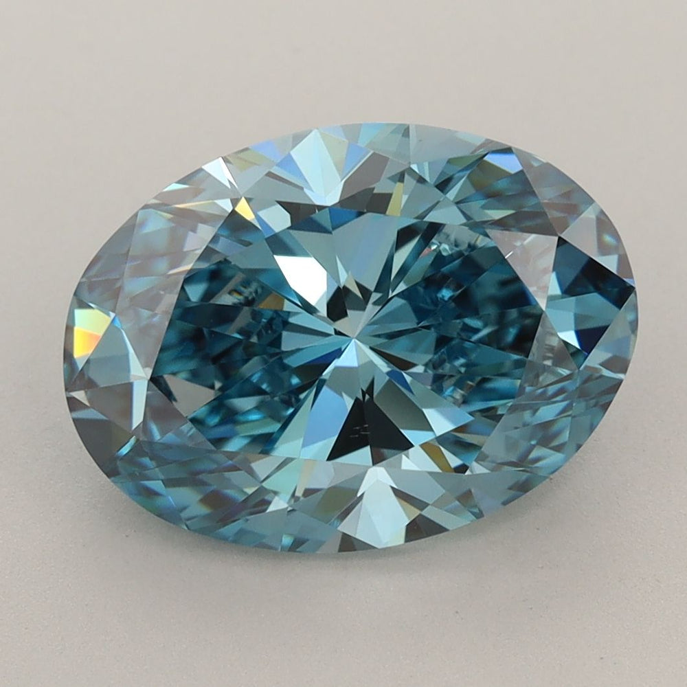 4.43 Carat Oval Lab Diamond with  Cut Diamond in 14KT  view 1
