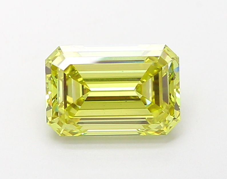 2.1 Carat Emerald Lab Diamond with  Cut Diamond in 14KT  view 1
