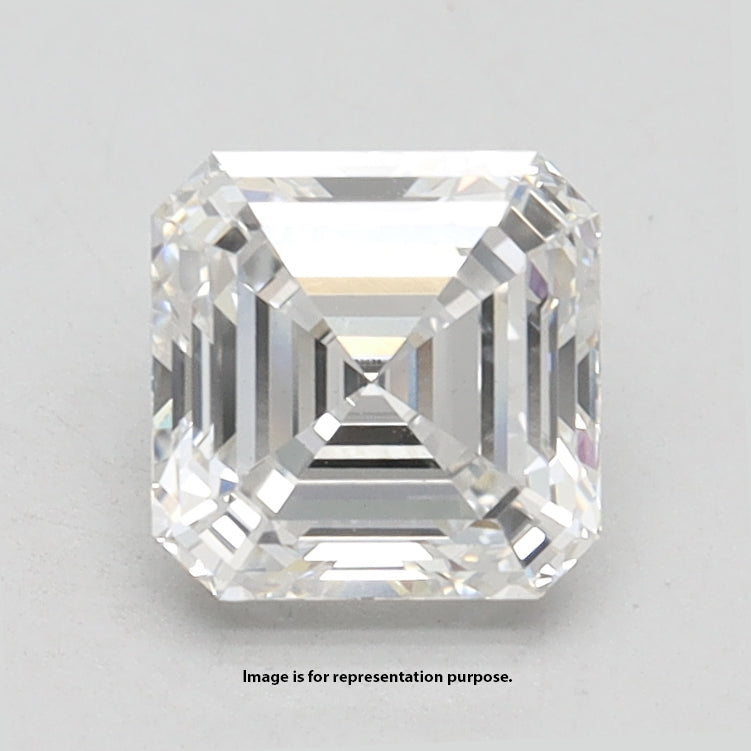 1.57 Carat Asscher Lab Diamond with  Cut Diamond in 14KT  view 1
