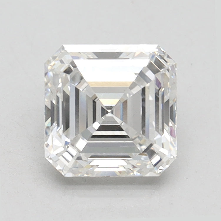 4.09 Carat Asscher Lab Diamond with  Cut Diamond in 14KT  view 1
