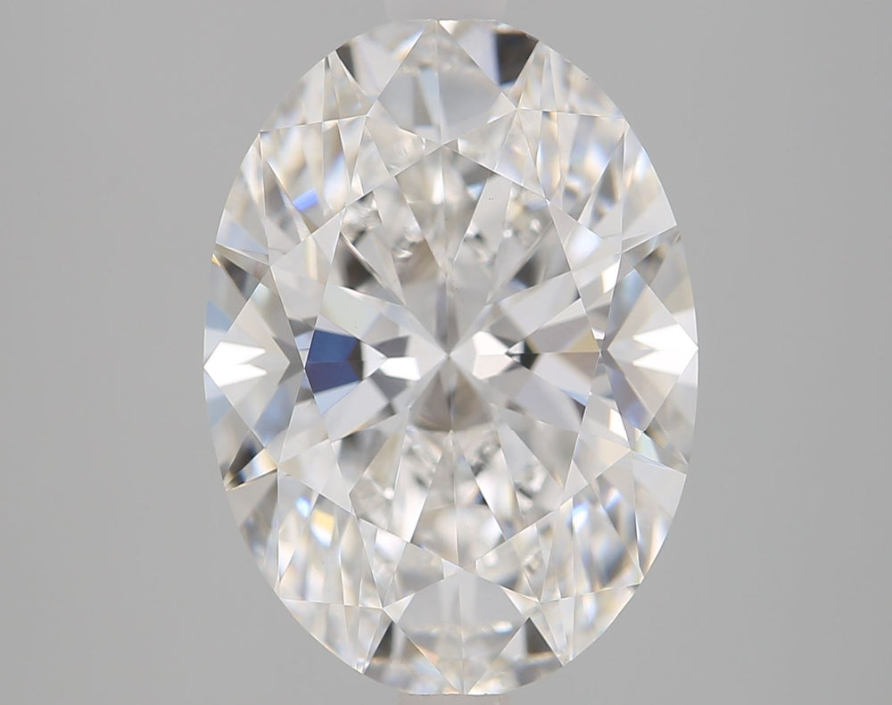 3.51 Carat Oval Lab Diamond with  Cut Diamond in 14KT  view 1
