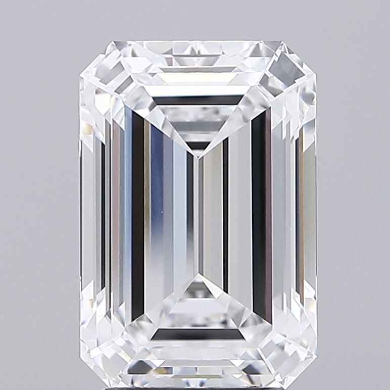 4.06 Carat Emerald Lab Diamond with  Cut Diamond in 14KT  view 1
