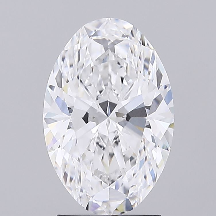 2.63 Carat Oval Lab Diamond with  Cut Diamond in 14KT  view 1
