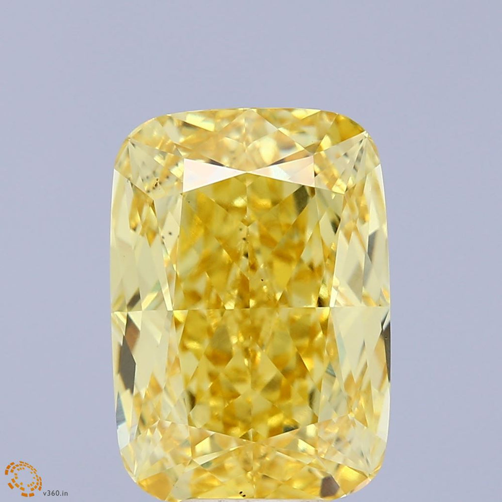 7.06 Carat Cushion Lab Diamond with  Cut Diamond in 14KT  view 1
