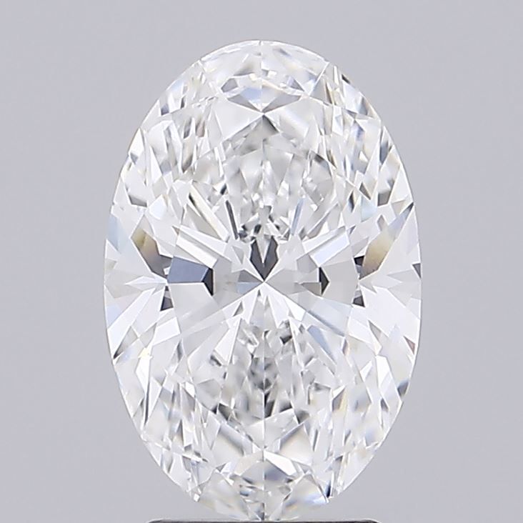 3.03 Carat Oval Lab Diamond with  Cut Diamond in 14KT  view 1
