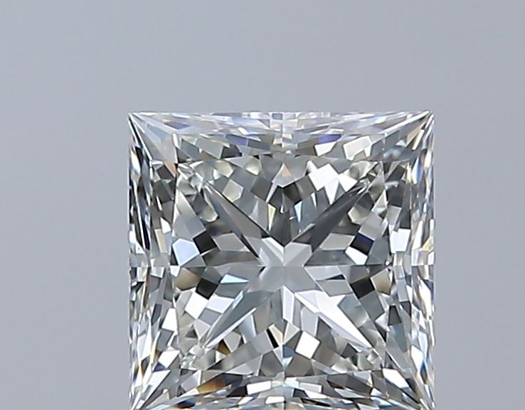 1.51 Carat Princess Natural Diamond with  Cut Diamond in 14KT  view 1
