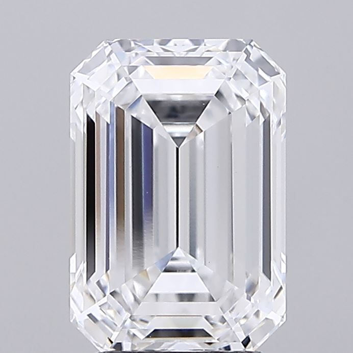 3.16 Carat Emerald Lab Diamond with  Cut Diamond in 14KT  view 1

