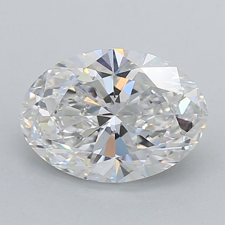 2.95 Carat Oval Lab Diamond with  Cut Diamond in 14KT  view 1
