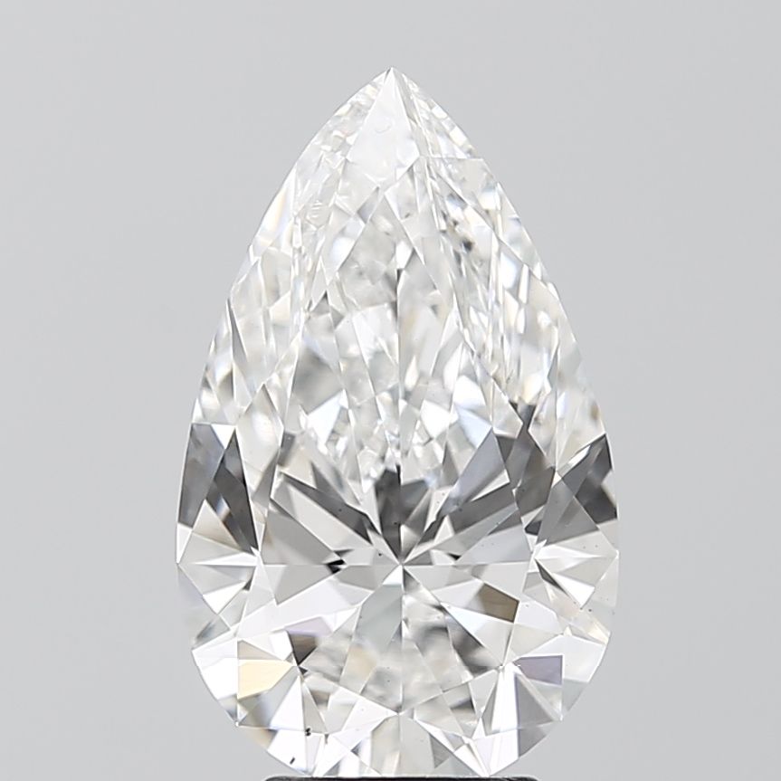 3.75 Carat Pear Lab Diamond with  Cut Diamond in 14KT  view 1
