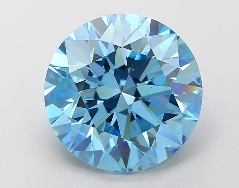 5.01 Carat Round Lab Diamond with  Cut Diamond in 14KT  view 1
